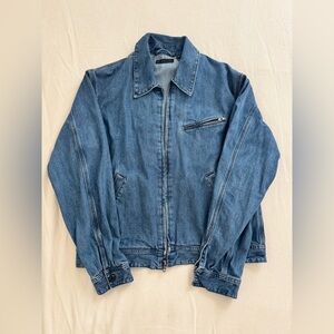 Uniqlo Zip-Up Blouson Jacket - Blue Denim, Size Medium